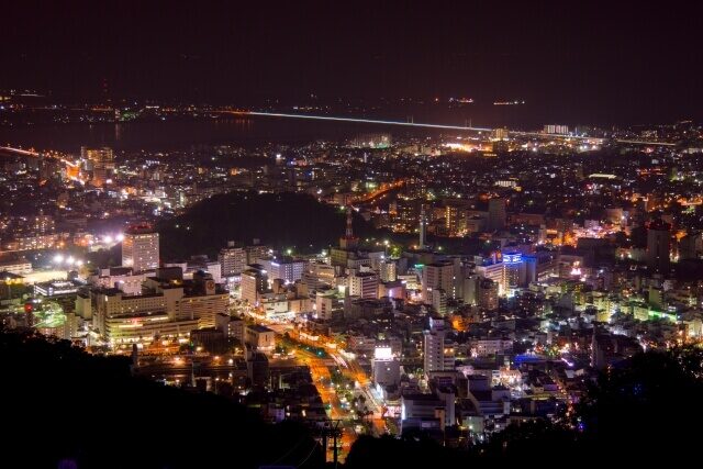 眉山からの徳島夜景（徳島市）