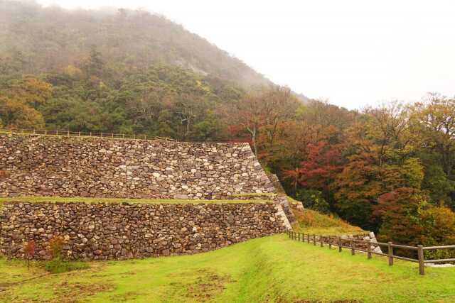 鳥取城石垣と久松山（鳥取市）